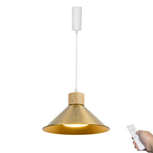 Load image into Gallery viewer, Dimmable Remote Control Wide Range Lighting Wood Gold Metal Shade Vintage Track Light