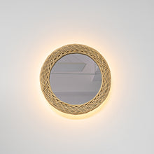 Load image into Gallery viewer, High-Quality Handmade Rattan Decorative Lamp With Mirror Convenient Hook Vintage Wall Sconce Remote Battery Run