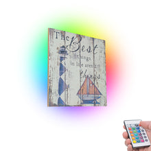 Load image into Gallery viewer, Handmade Wooden Light Home Decor Convenient Hook Wall Sconce Battery Remote Background Dimmable RGB Light