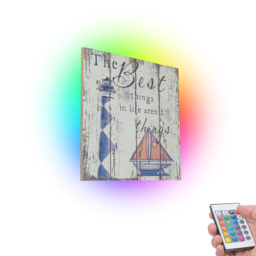 Handmade Wooden Light Home Decor Convenient Hook Wall Sconce Battery Remote Background Dimmable RGB Light