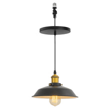 Load image into Gallery viewer, Ceiling Spotlights Remodel Pendant Lamp Black Shade Retro Design Hanging Light Conversion Kit For E26 Ceiling Lamp