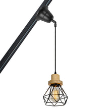 Load image into Gallery viewer, Sloped Position Track Light E26 Log Base Hollow Shade Adjusted Retro Hanging Lamp Inclined Roof