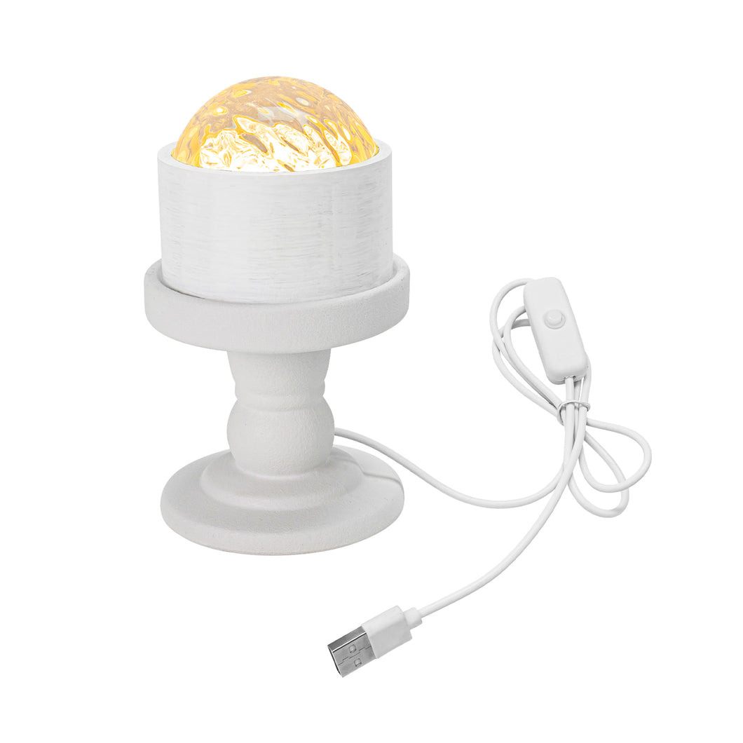 USB Cable Table Lamp Dynamic Water Ripple With Ceramic Base Decorative Light Modern Design