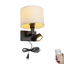Load image into Gallery viewer, Dimming Timing 2-Light Plug in Cord/Battery Run Wall Bracket Light Adjusted Angle No Drilling Required Fixed Vintage Design