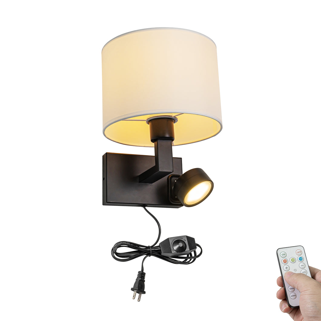 Dimming Timing 2-Light Plug in Cord/Battery Run Wall Bracket Light Adjusted Angle No Drilling Required Fixed Vintage Design