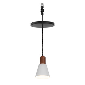 E26 Connection Ceiling Spotlight Remodel Walnut Base Metal Shade Retro Hanging Light Convert Kit