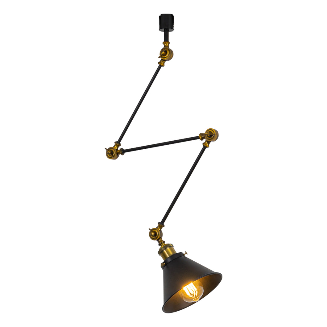 Adjustable Angle Direction Track Lamp E26 Gold Bronze Mini Base Black Metal Vintage Design Lighting