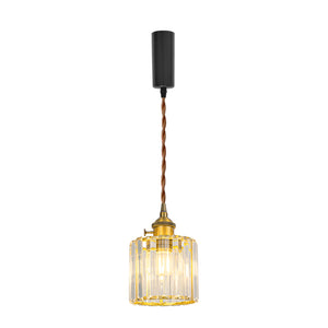 Modern Crystal Track Light E26 Base Gold Hanging Lamp 3.2 Ft Adjusted Height Freely