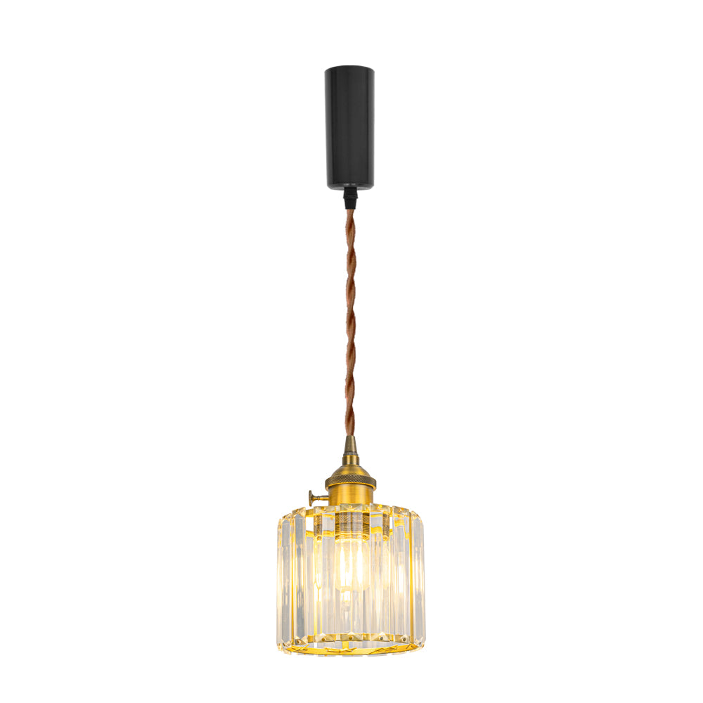 Modern Crystal Track Light E26 Base Gold Hanging Lamp 3.2 Ft Adjusted Height Freely