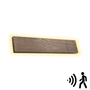 Customized Handcrafted Wooden Industrial Handmade Home Decor Convenient Hook Wall Sconce Motion Sensor Battery Lighting