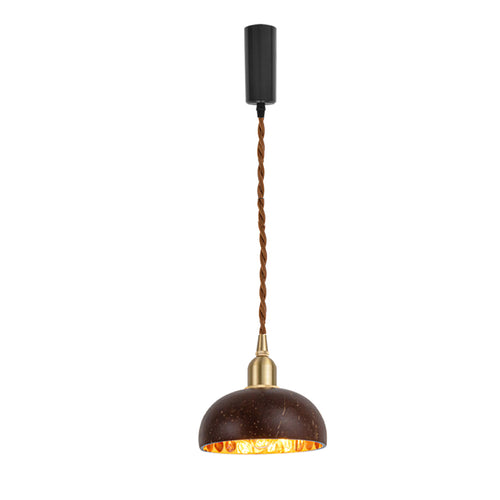 Handmade Coconut Shell Track Pendant Lights Freely Adjustable Cord Vintage Design Loft Kitchen Sink Lamp