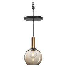 Load image into Gallery viewer, Ceiling Spotlights Remodel Droplight Brown Glass Shade Retro Design Hanging Light Conversion Kit For E26 Ceiling Lamp