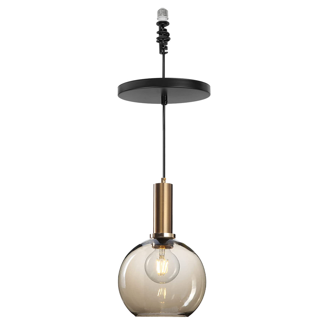 Ceiling Spotlights Remodel Droplight Brown Glass Shade Retro Design Hanging Light Conversion Kit For E26 Ceiling Lamp
