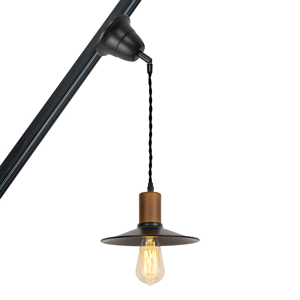 Sloped Position Track Light E26 Walnut Base Dia 8.6