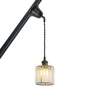 Sloped Position Modern Crystal Track Light E26 Base Adjusted Hanging Lamp Inclined Roof