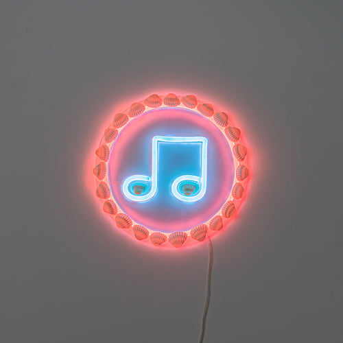 Wall Ambient Lighting Music Symbol Pattern With Shell Elements USB Cord Modern Design For TV Background Bedroom Hook Type