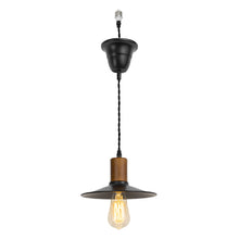 Load image into Gallery viewer, E26 Connection Ceiling Spotlight Remodel Walnut Base Metal Dia 8.6&quot; Shade Retro Hanging Convert Kit