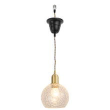 Load image into Gallery viewer, Ceiling Spotlight Remodel E26 Brass Base Crack Glass Shade Hanging Light Conversion Kit