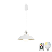 Load image into Gallery viewer, Rechargeable Battery Adjustable Cord Pendant Light Bright Nickel Base With Metal Shade Smart LED Bulbs with Remote Retro Design