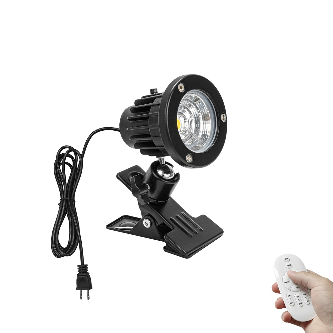 Remote Dimming Waterproof Adjusted Direction Freely Clip Spot Light 9.8 Feet Plug in Cord