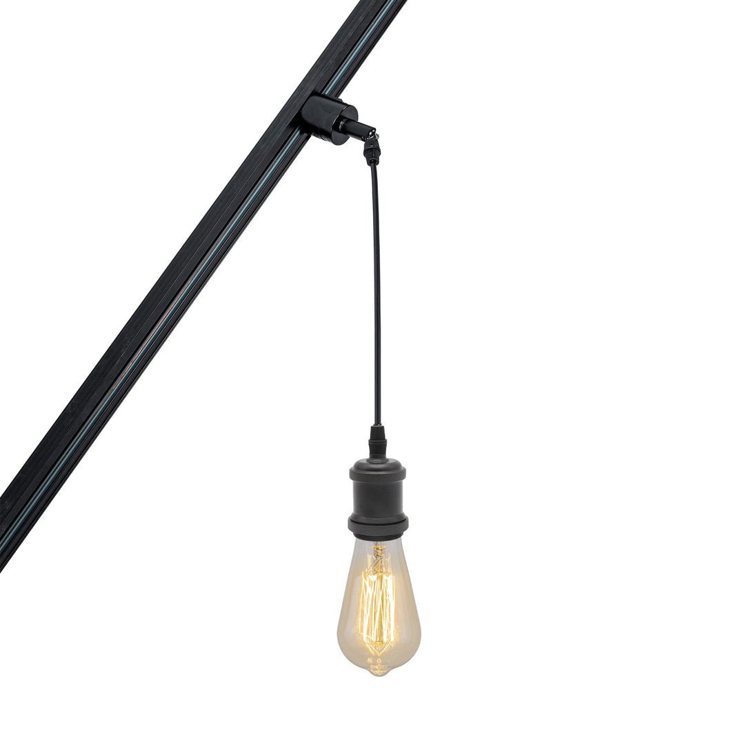 One Track Light Fixture Mini E26 Base Customized Length Hanging Lamp Sloped Position Roof