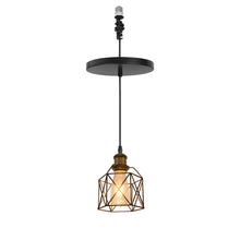 Load image into Gallery viewer, Ceiling Spotlights Remodel Droplight Black Cage Shade Vintage Design Hanging Light Conversion Kit For E26 Ceiling Lamp