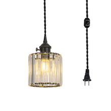 Load image into Gallery viewer, Hanging Light Plug In Outlet Corded Modern Crystal Shade E26 Base Living Lamp