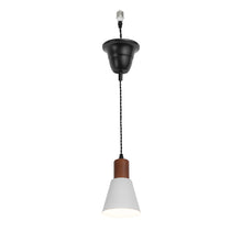 Load image into Gallery viewer, E26 Connection Ceiling Spotlight Remodel Walnut Base Metal Shade Retro Hanging Light Convert Kit