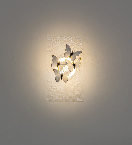 Clear Ripple Background With Cute White Butterfly Battery Run Remote Night Light For Bedsides Home