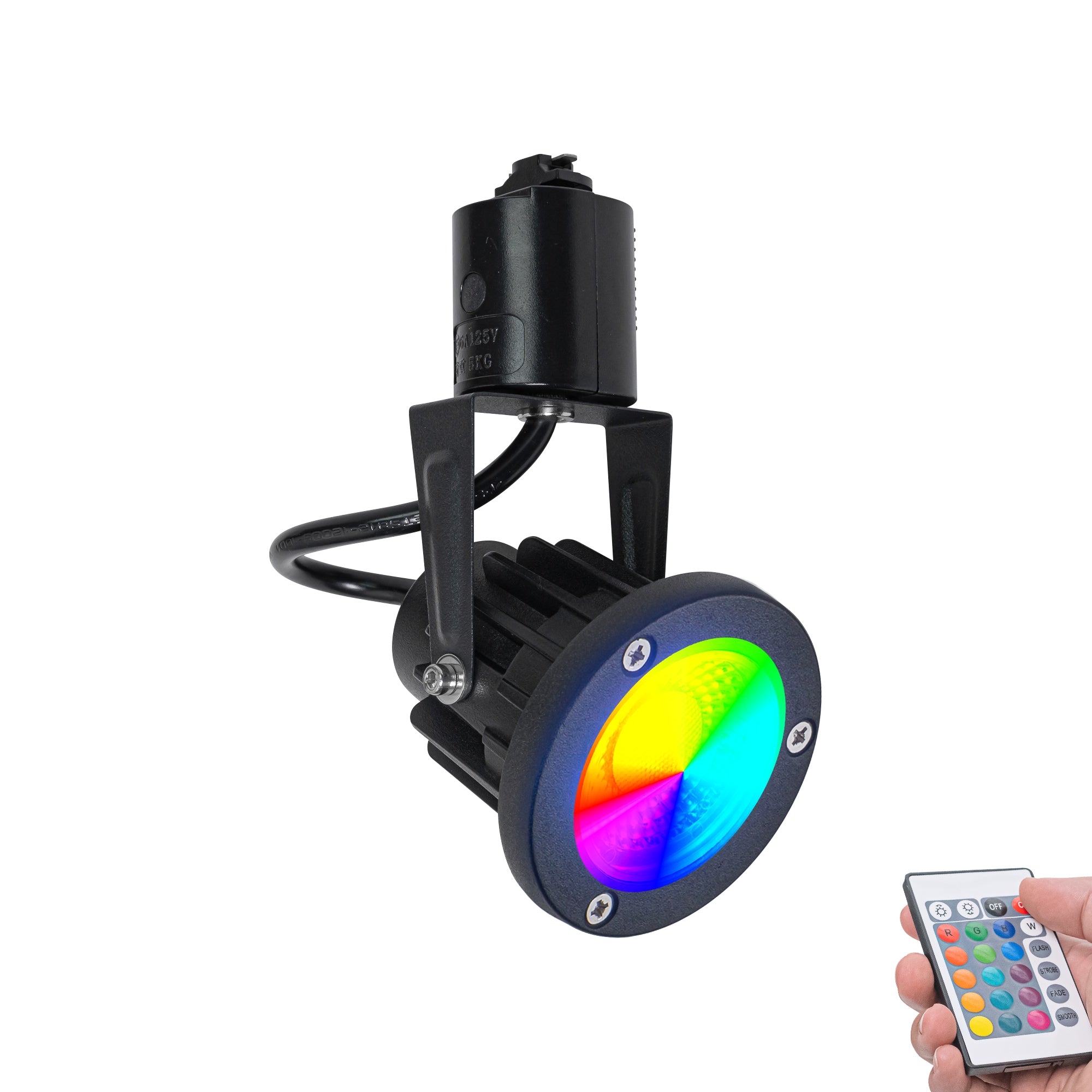 Track Mount RGB Spot Lamp Black Metal Adjusted Angle Remote Track Ligh ...