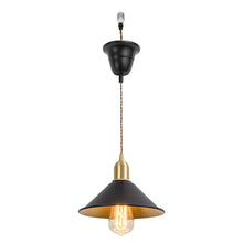 Load image into Gallery viewer, Ceiling Spotlight Remodel Black Shade Inner Gold Metal E26 Connection Hanging Light Conversion Kit
