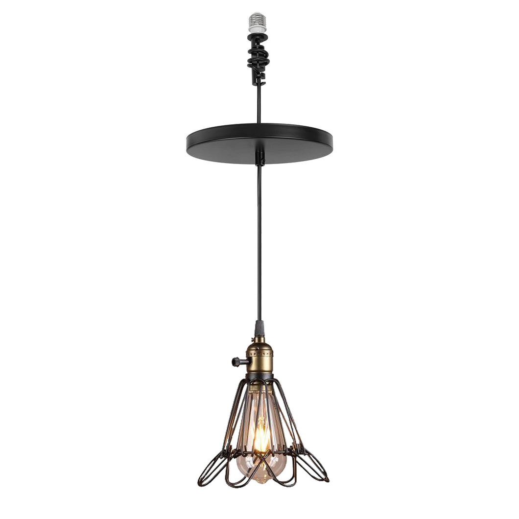 Ceiling Spotlights Remodel Droplight Metal Cage Vintage Design Hanging Light Conversion Kit For E26 Ceiling Lamp