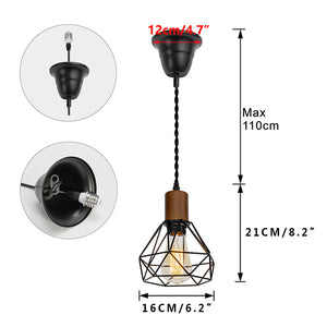 E26 Connection Ceiling Spotlight Remodel Walnut Base Hollow Shade Vintage Hanging Light Convert Kit