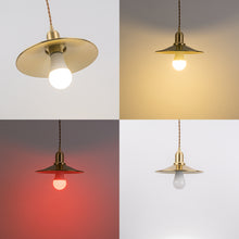 Load image into Gallery viewer, RGB LED Bulb With Remote Corded Dimmable Adjust Height Brass Track Pendant Light