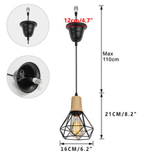 Load image into Gallery viewer, E26 Connection Ceiling Spotlight Remodel Wood Base Hollow Shade Retro Hanging Light Convert Kit