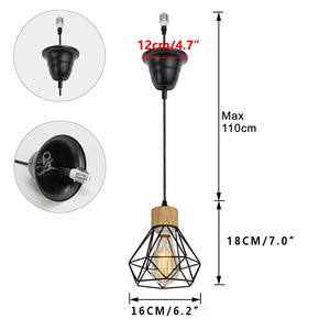 E26 Connection Ceiling Spotlight Remodel Wood Base Hollow Shade Modern Hanging Light Convert Kit