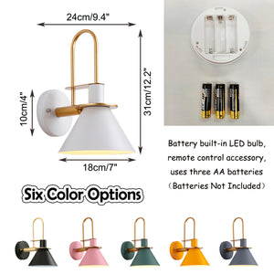 Battery Cordless Loft Gooseneck Wall Sconces Smart LED Bulbs with Remote