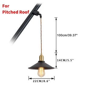 Track Mount Lighting Black Metal Shade Brass Base Pendant Kitchen Island Light Retro Design DZ22x6