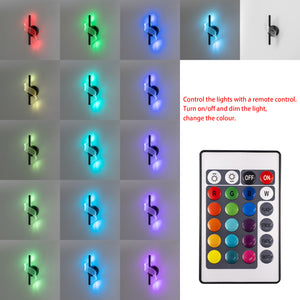 Remote Battery RGB Dimmable Lighting Gold/Black Luxury Wall Lamp Convenient Hook