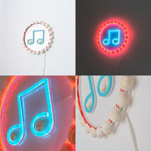 Load image into Gallery viewer, Wall Ambient Lighting Music Symbol Pattern With Shell Elements USB Cord Modern Design For TV Background Bedroom Hook Type