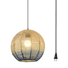 Load image into Gallery viewer, Ceiling Lamp Natural Lampshade No Wiring Needed Plug-in Hemp Rope Cord Dimmable For Modern Farmhouse