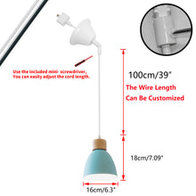 Load image into Gallery viewer, Sloped Position Track Light E26 Base Blue Shade Modern Adjusted or Fixed Hanging Lamp Inclined Roof