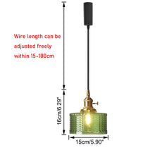 Load image into Gallery viewer, Track Mount Lighting Gold Base Pendant Kitchen Island Light Green Glass Retro Lamp