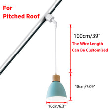 Load image into Gallery viewer, Sloped Position Track Light E26 Base Blue Shade Modern Adjusted or Fixed Hanging Lamp Inclined Roof