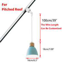 Load image into Gallery viewer, Sloped Position Track Light E26 Base Blue Shade Modern Adjusted or Fixed Hanging Lamp Inclined Roof