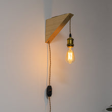 Load image into Gallery viewer, Customized Handmade Wooden Minimalistic Home Decor Convenient Hook 15Feet Plug in Dimmable Cord Wall Sconce