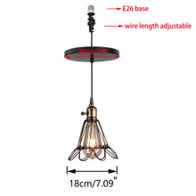 Load image into Gallery viewer, Ceiling Spotlights Remodel Droplight Metal Cage Vintage Design Hanging Light Conversion Kit For E26 Ceiling Lamp