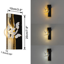 Load image into Gallery viewer, Resin Wood With Cute White Butterfly Battery Run Remote Night Light For Bedsides Home Office