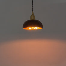 Load image into Gallery viewer, Handmade Coconut Shell Brass Finish E12 Base Plug In Cord Pendant Light