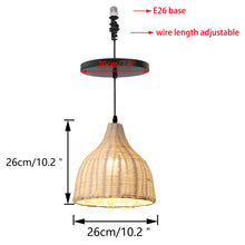 Load image into Gallery viewer, Ceiling Spotlights Remodel Droplight Rattan Shade Modern Design Hanging Light Conversion Kit For E26 Ceiling Lamp